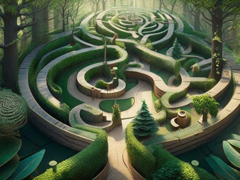 Völundarhús í fallegum garði